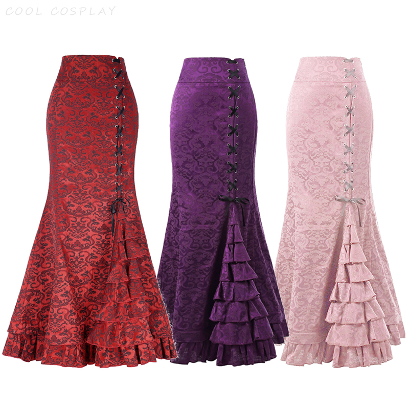 Long Skirts Women Punk Fish Ta - đánh giá và giá Vintage Fashion Fabrics