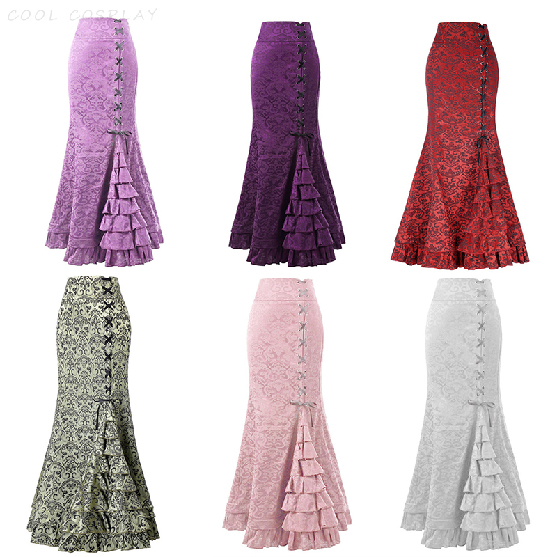 Long Skirts Women Punk Fish Ta - đánh giá và giá Vintage Fashion Fabrics