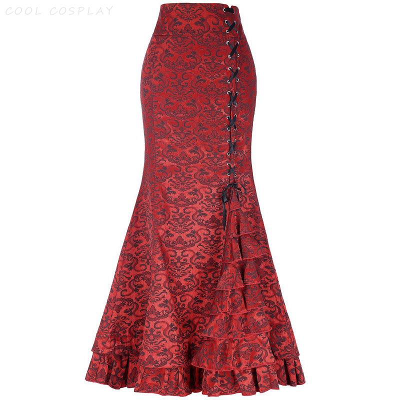 Long Skirts Women Punk Fish Ta - đánh giá và giá Vintage Fashion Fabrics