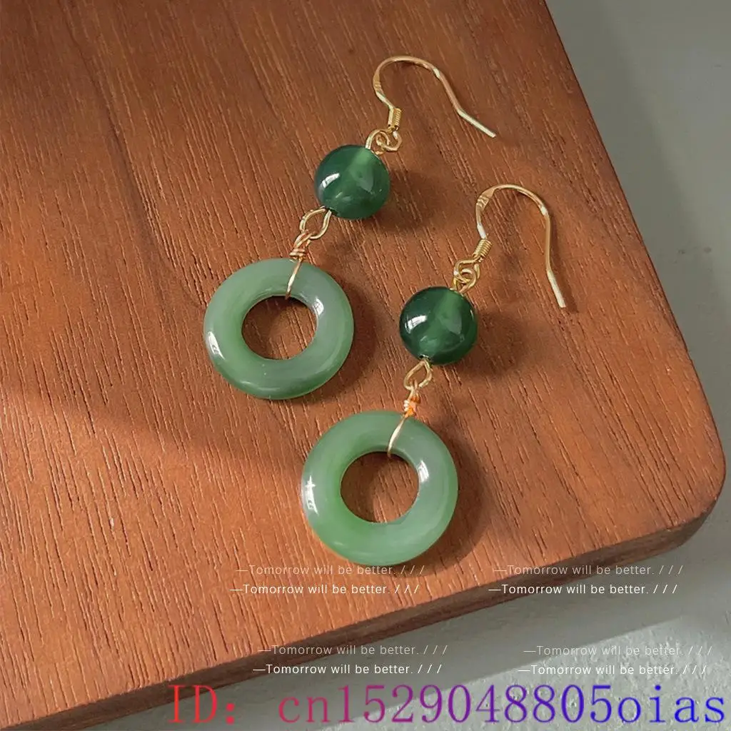 Green Real Jade Ring Earrings  - đánh giá và giá Vintage Fashion Outfit