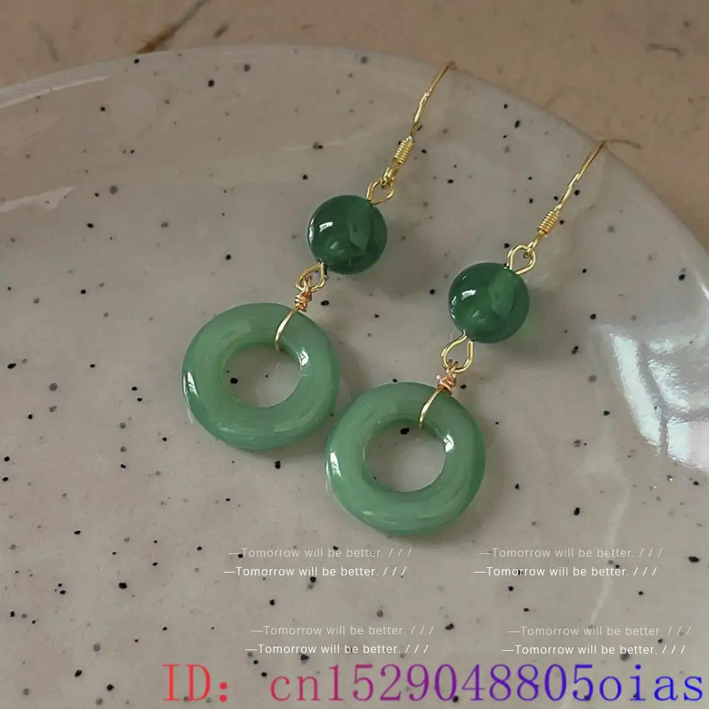 Green Real Jade Ring Earrings  - đánh giá và giá Vintage Fashion Outfit
