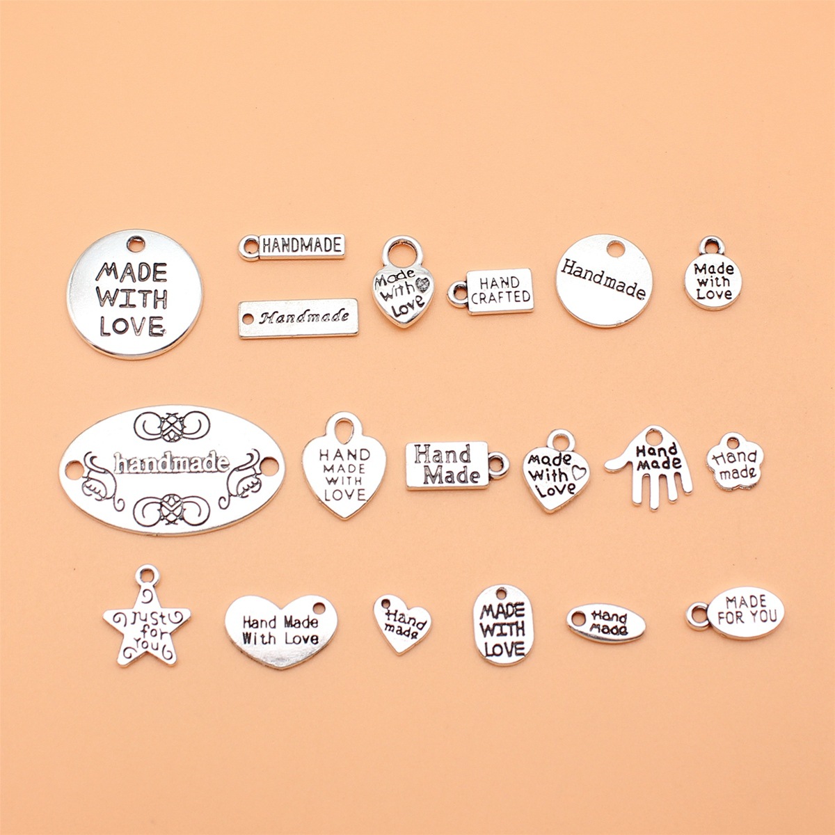 19pcs Antique Silver Color Han - đánh giá và giá Vintage Fashion Tags