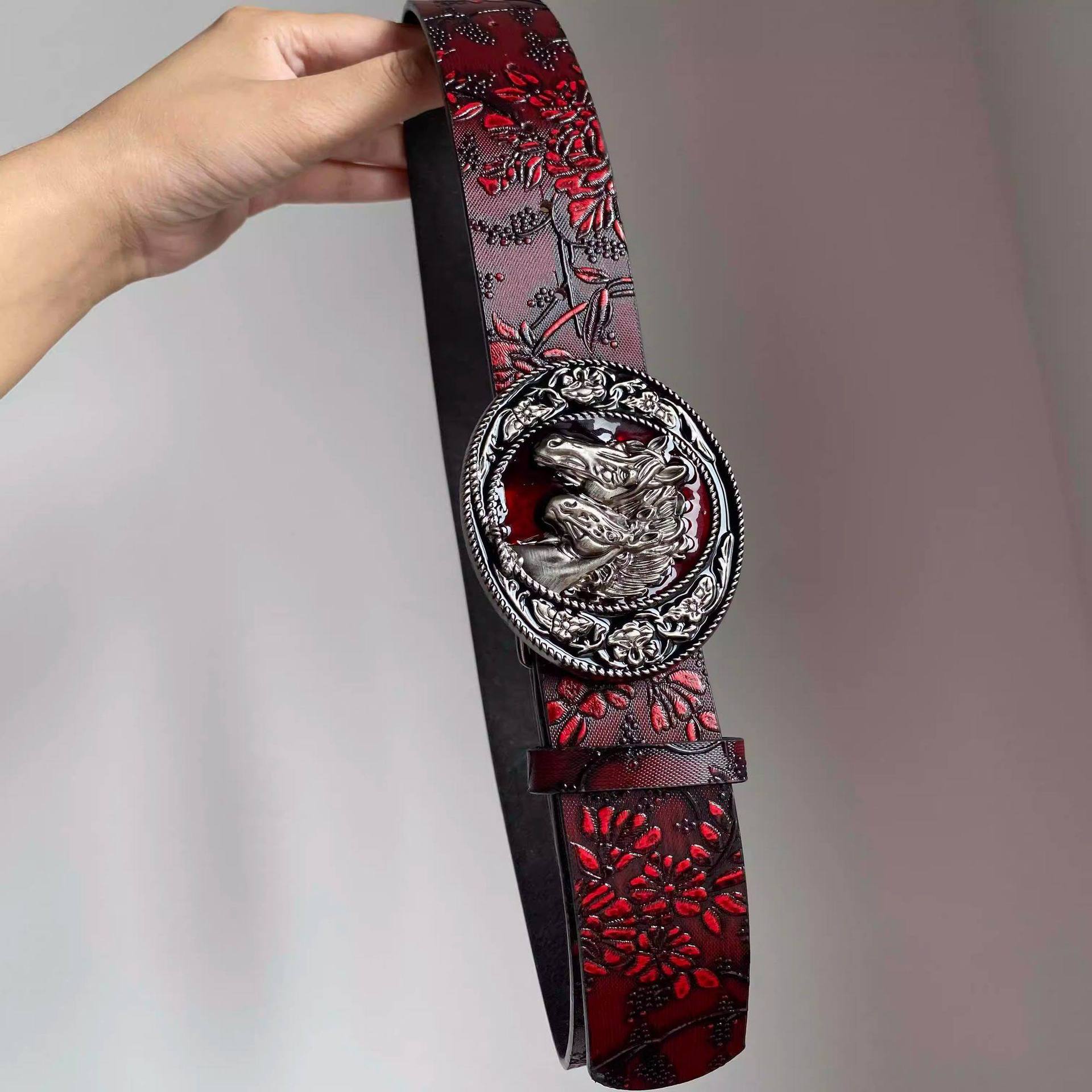 Vintage Red Floral Waist Belt  - đánh giá và giá Vintage Fashion Outfits Men