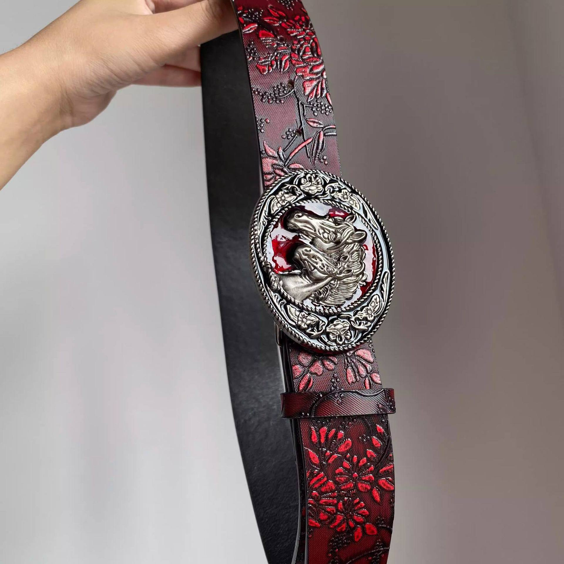 Vintage Red Floral Waist Belt  - đánh giá và giá Vintage Fashion Outfits Men