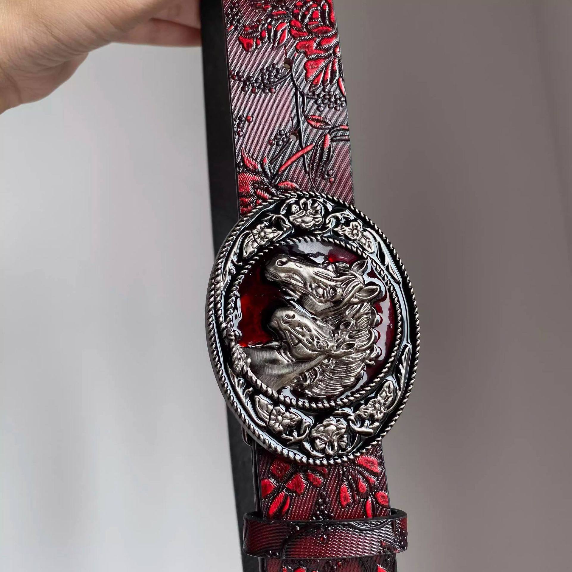 Vintage Red Floral Waist Belt  - đánh giá và giá Vintage Fashion Outfits Men