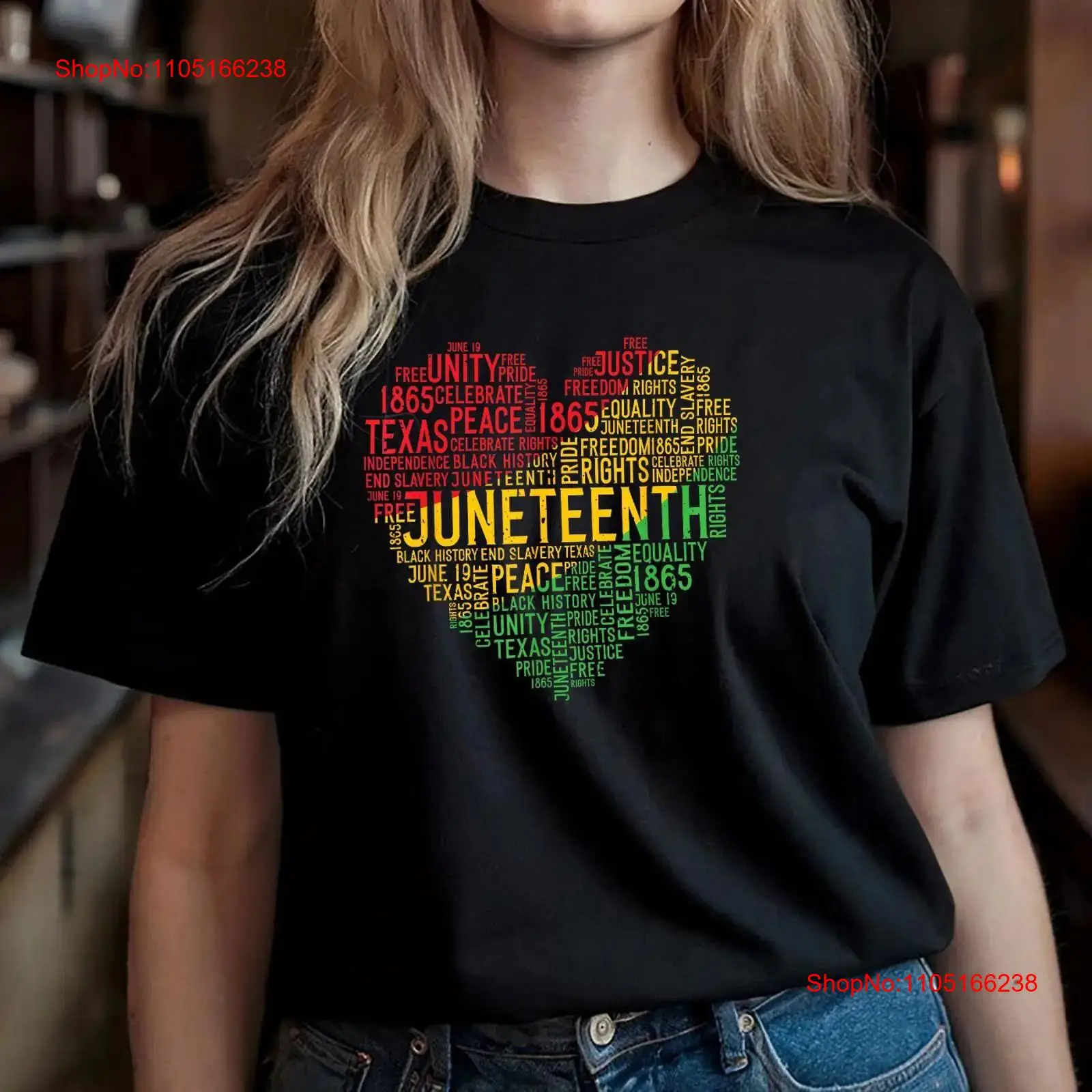 Juneteenth Heart T Shirt Black - đánh giá và giá Vintage Fashion History
