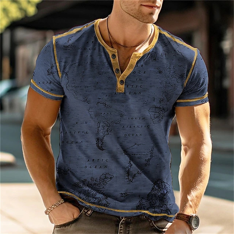 Men's Henry Shirts Funny 3D Pr - đánh giá và giá Vintage Fashion Mens