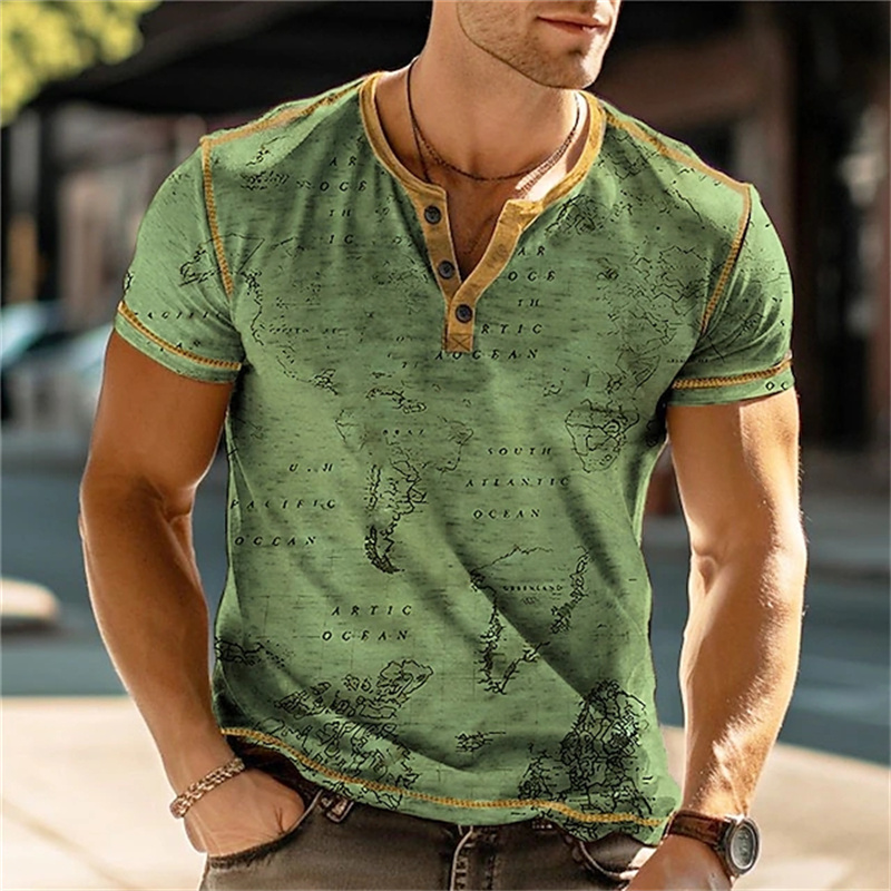 Men's Henry Shirts Funny 3D Pr - đánh giá và giá Vintage Fashion Mens