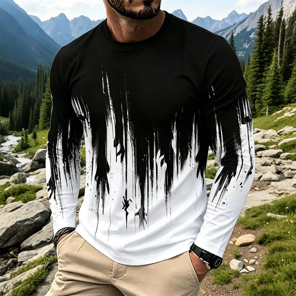 Men's Gradient Ink Splash Long - đánh giá và giá Vintage Fashion Mens