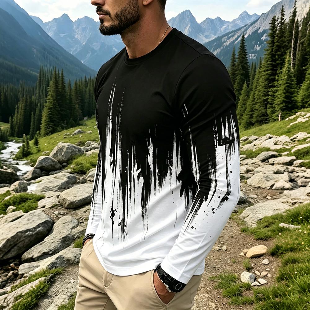 Men's Gradient Ink Splash Long - đánh giá và giá Vintage Fashion Mens