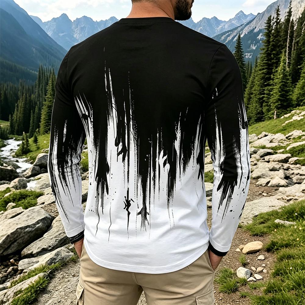 Men's Gradient Ink Splash Long - đánh giá và giá Vintage Fashion Mens