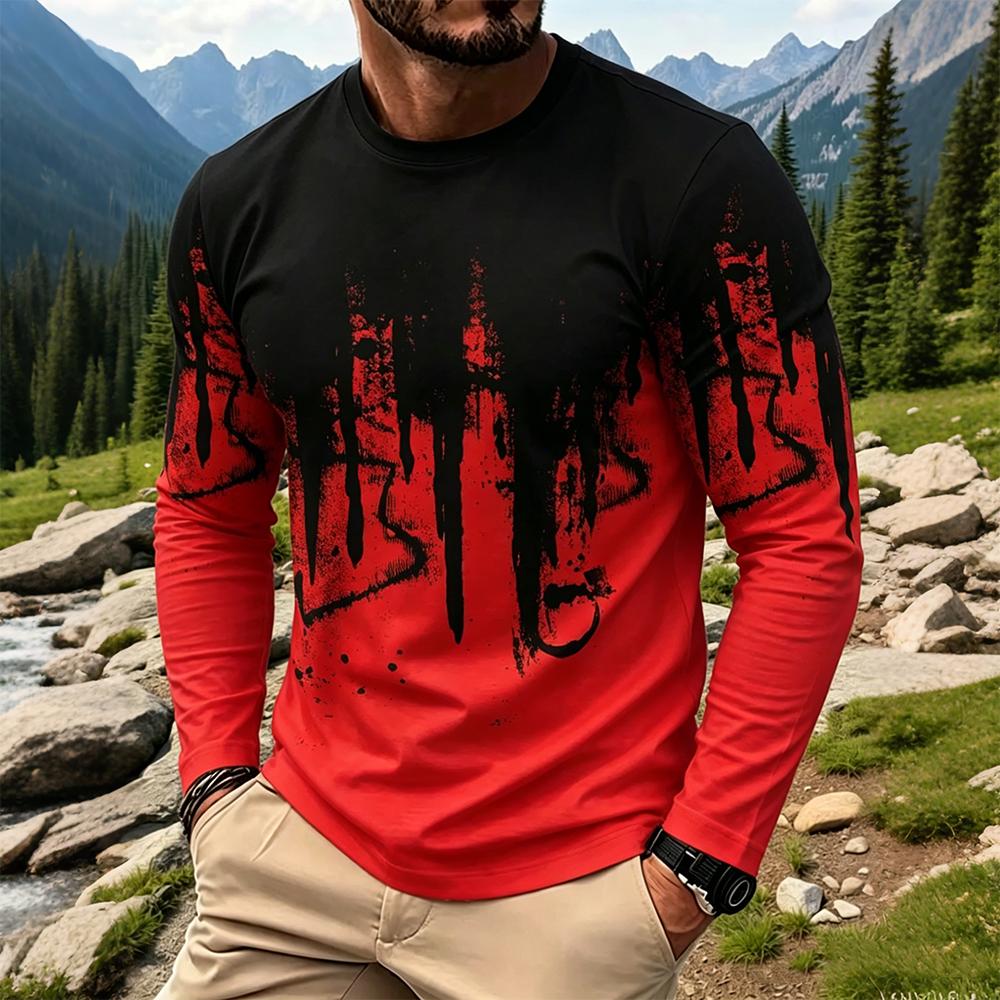 Men's Gradient Ink Splash Long - đánh giá và giá Vintage Fashion Mens