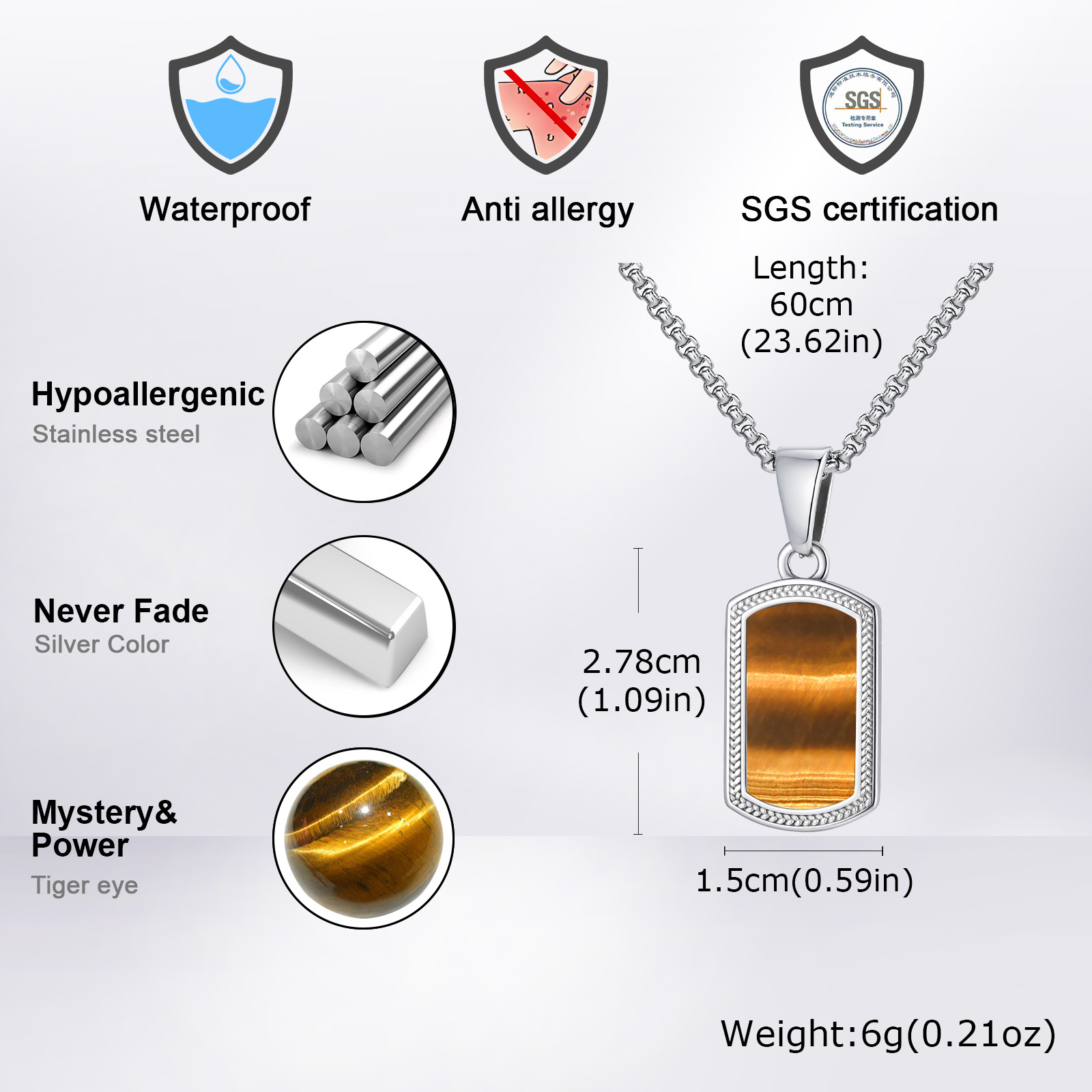 Vnox Stainless Steel Tiger Eye - đánh giá và giá Vintage Fashion Tags